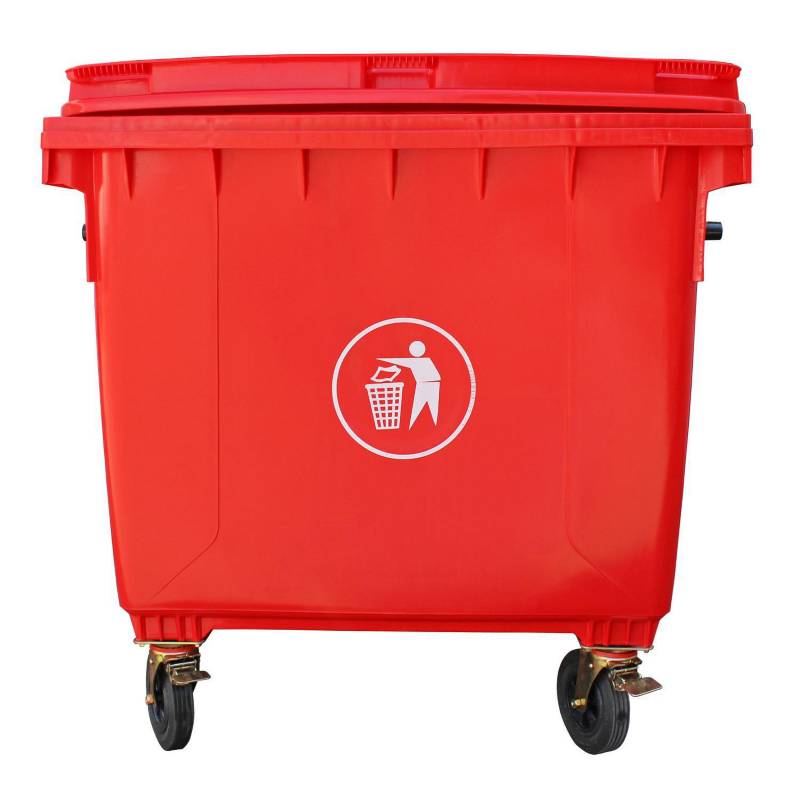 SIGNET CLASSICS - Contenedor basura 1100 litros rojo con ruedas