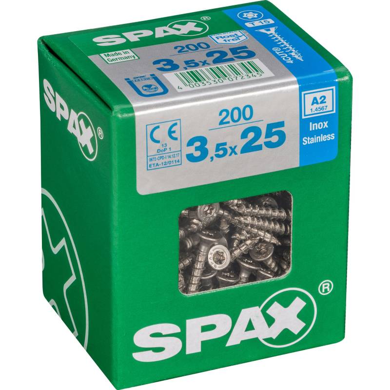 Spax American Screw - Tornillo spax cabeza plana torx inoxidable 3,5x25 200Pz