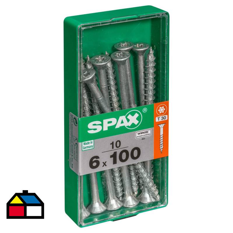 SPAX AMERICAN SCREW - Tornillo spax cabeza plana torx wirox 6x100 10Pz