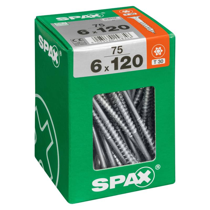 Spax American Screw - Tornillo spax cabeza plana torx wirox 6x120 75Pz