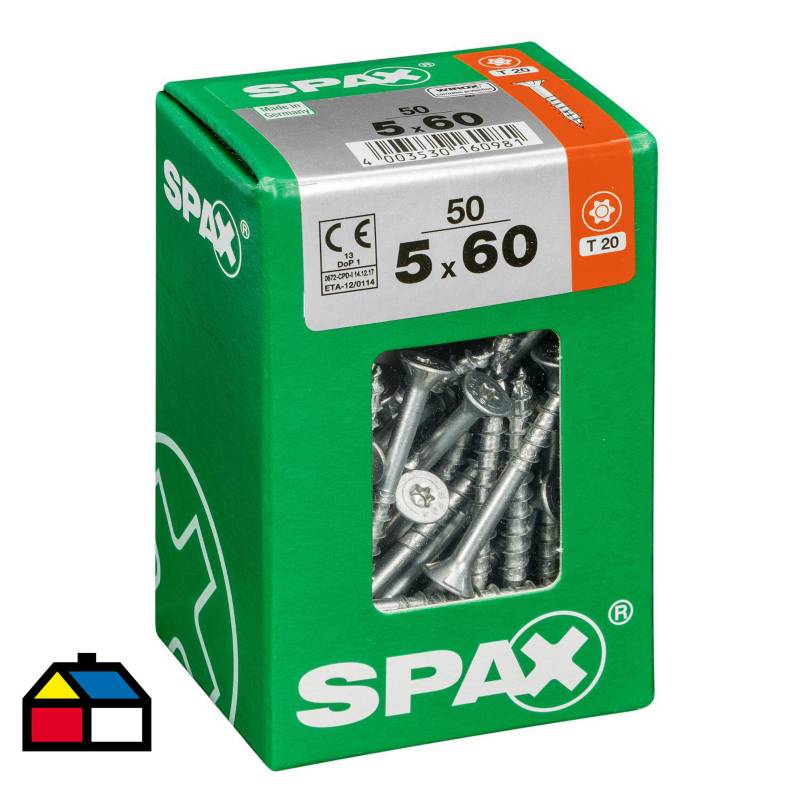 SPAX AMERICAN SCREW - Tornillo spax cabeza plana torx wirox 5x60 50Pz