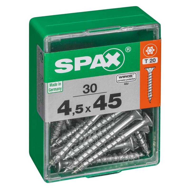 SPAX AMERICAN SCREW - Tornillo spax cabeza plana torx wirox 4,5x45 30Pz