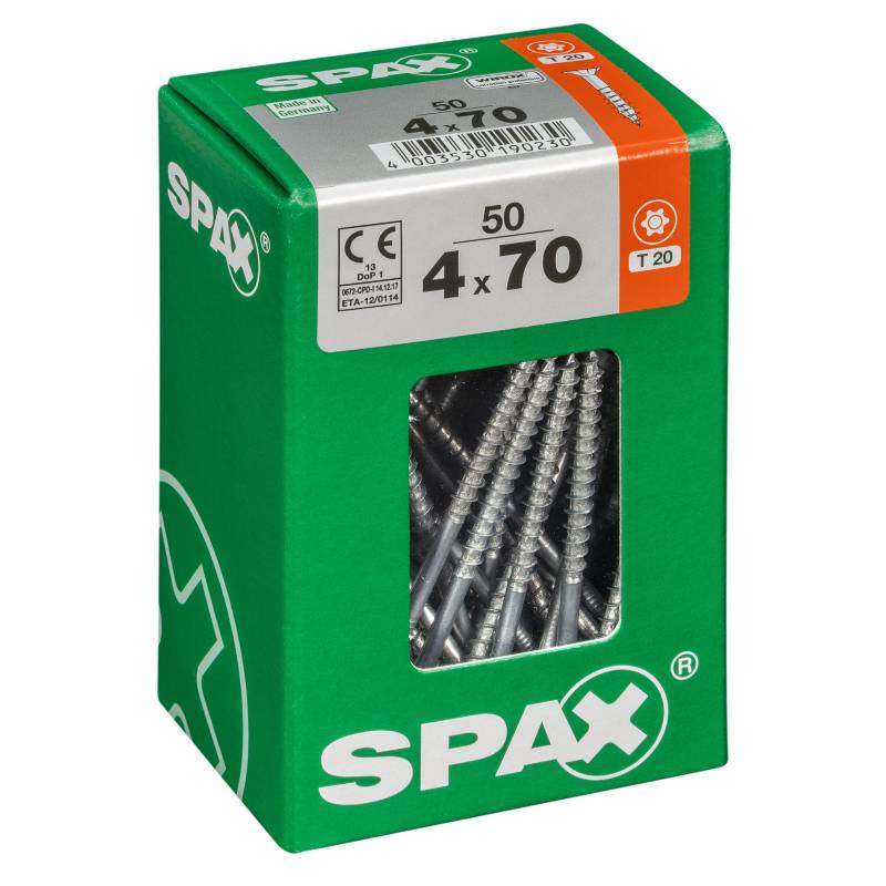 SPAX AMERICAN SCREW - Tornillo spax cabeza plana torx wirox 4x70 50Pz