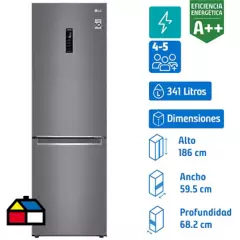 LG - Refrigerador Bottom Freezer No Frost 341 Litros Grafito GB37MPD