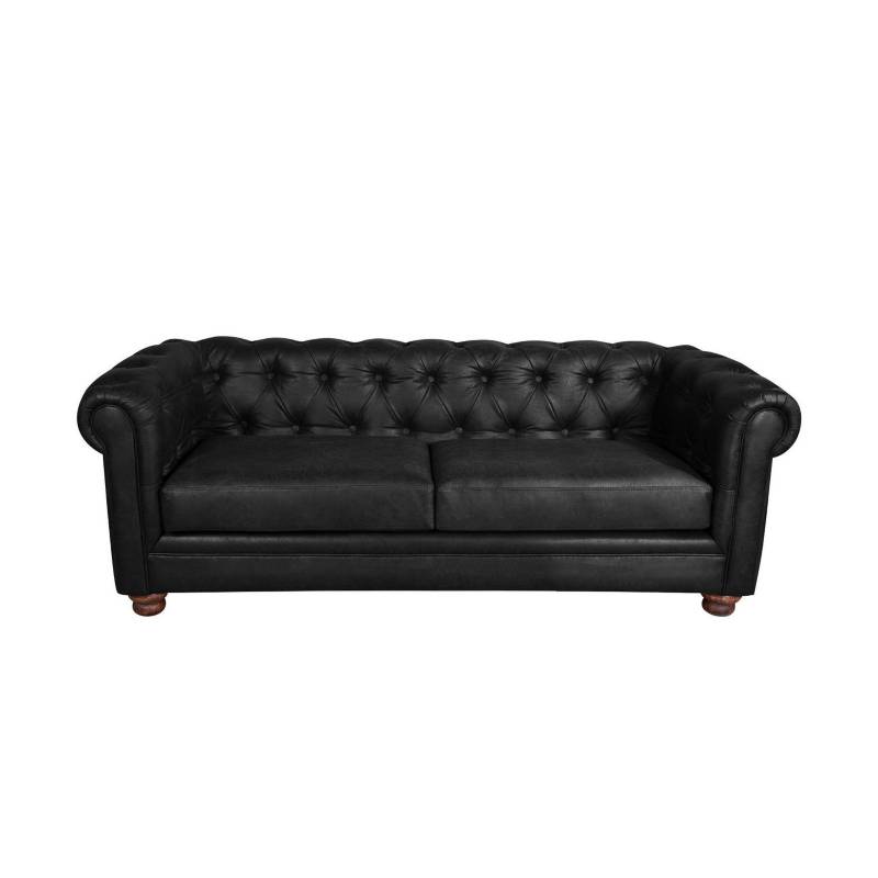 LATAM HOME - Sofa Florencia 3C Cuero Colorado Negro
