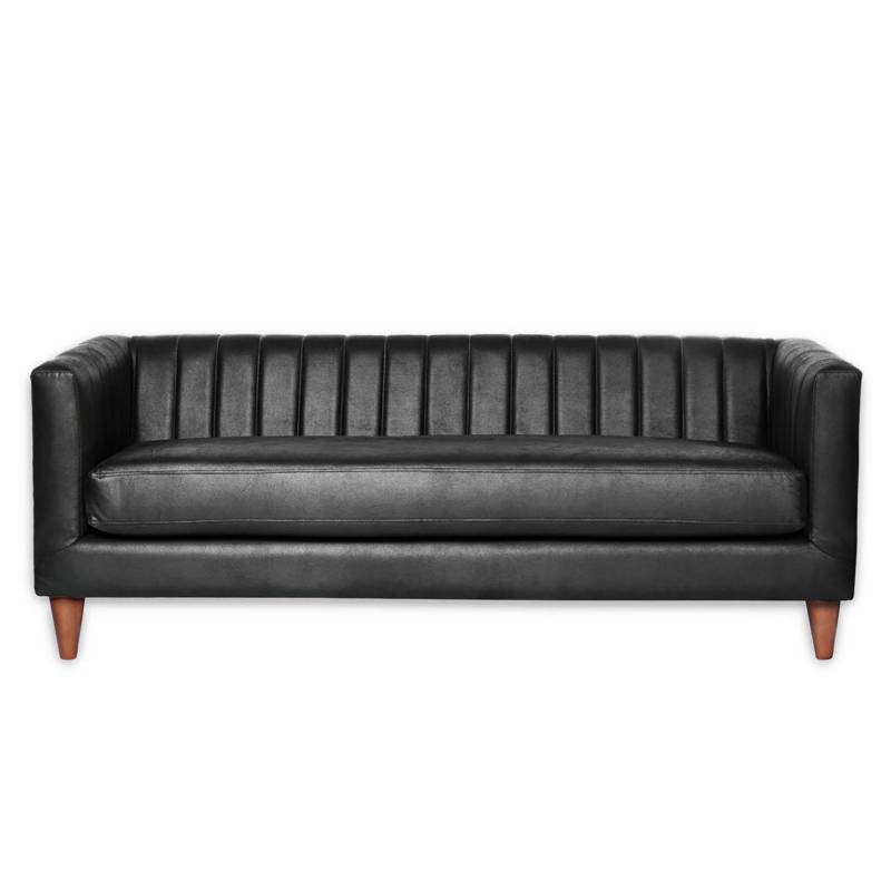 LATAM HOME - Sofa Sorrento 3C Cuero Kentucky Negro