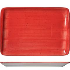 PK HOME - Plato 35,4x26,4x3 cm rojo cerámica
