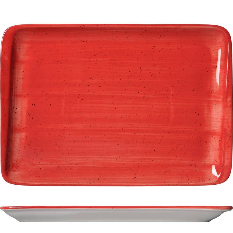 PK HOME - Plato 35,4x26,4x3 cm rojo cerámica
