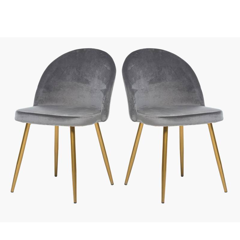 LESSOX - Pack de 2 sillas nord color gris