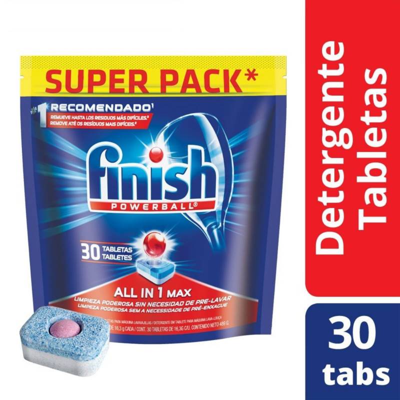 FINISH - Detergente para lavavajilla en tabletas 30 unidades