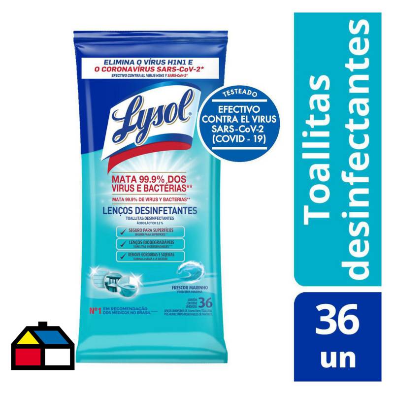 LYSOL - Toallitas desinfectantes frescura 36 unidades
