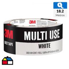 3M - Duct Tape Cinta de Reparación Blanco, 48 mm x 18 m