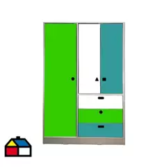 MUEBLES KIDS - Closet Geometrico Verde Calipso