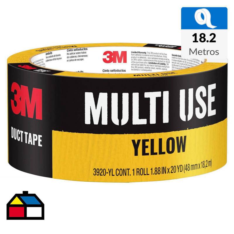 3M - Cinta Duct Tape de reparación Amarilla 48 mm x 18,2 mts