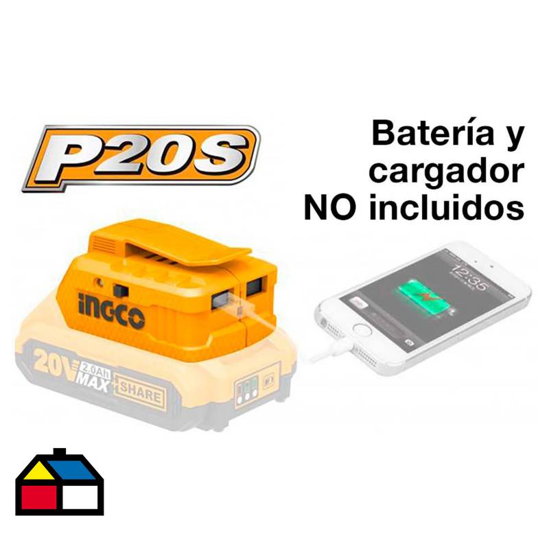 INGCO - Cargador USB para batería 20V CUCLI2001