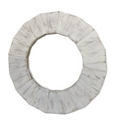 ECOPALET - Espejo madera reciclada 70 Blanco Albayalde