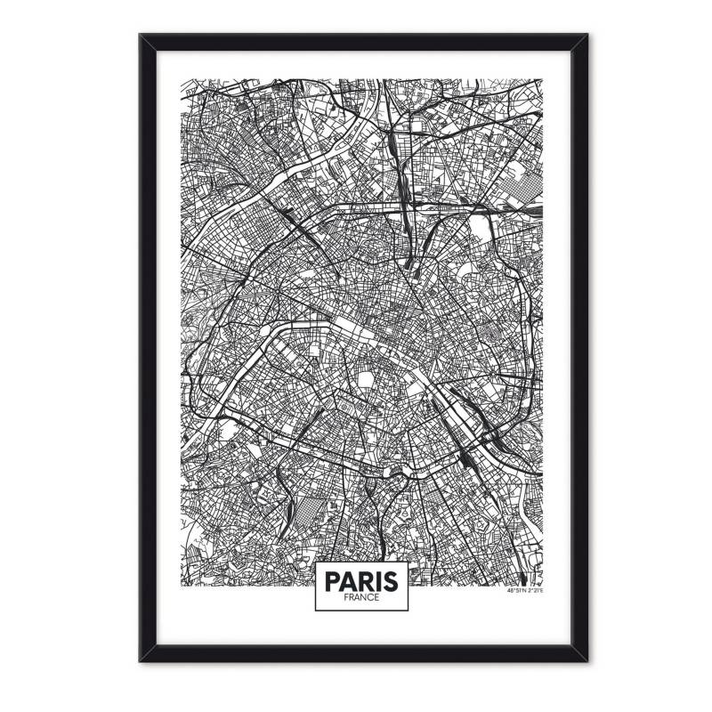  - Paris / Cuadro marco Negro 50x70 cm