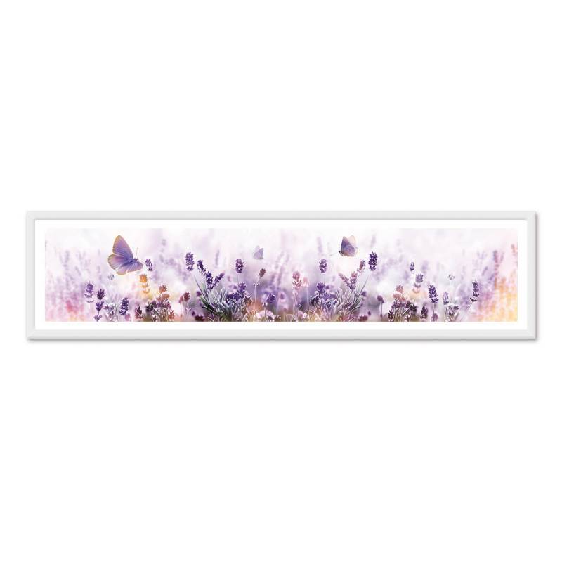  - Jardín & Mariposas  marco Blanco 120 x 30 cm