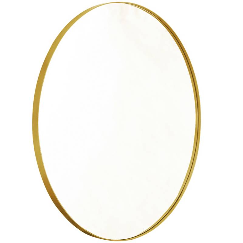 CASAMAR - Espejo circular Belga con marco metal Dorado 80cm