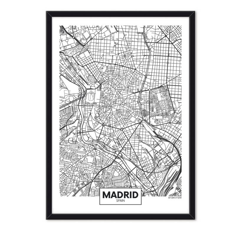  - Madrid / Cuadro marco Negro 50x70 cm