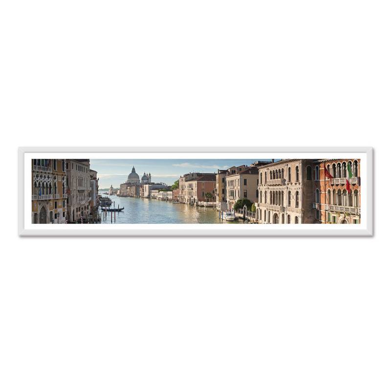  - Venecia Panorámica marco Blanco 120 x 30 cm