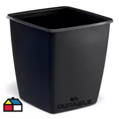 DURABLE - Papelero optimu plástico negro cuadrado durable