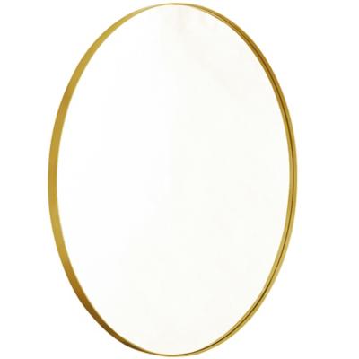 Espejo circular decorativo marco metal dorado 30 cm