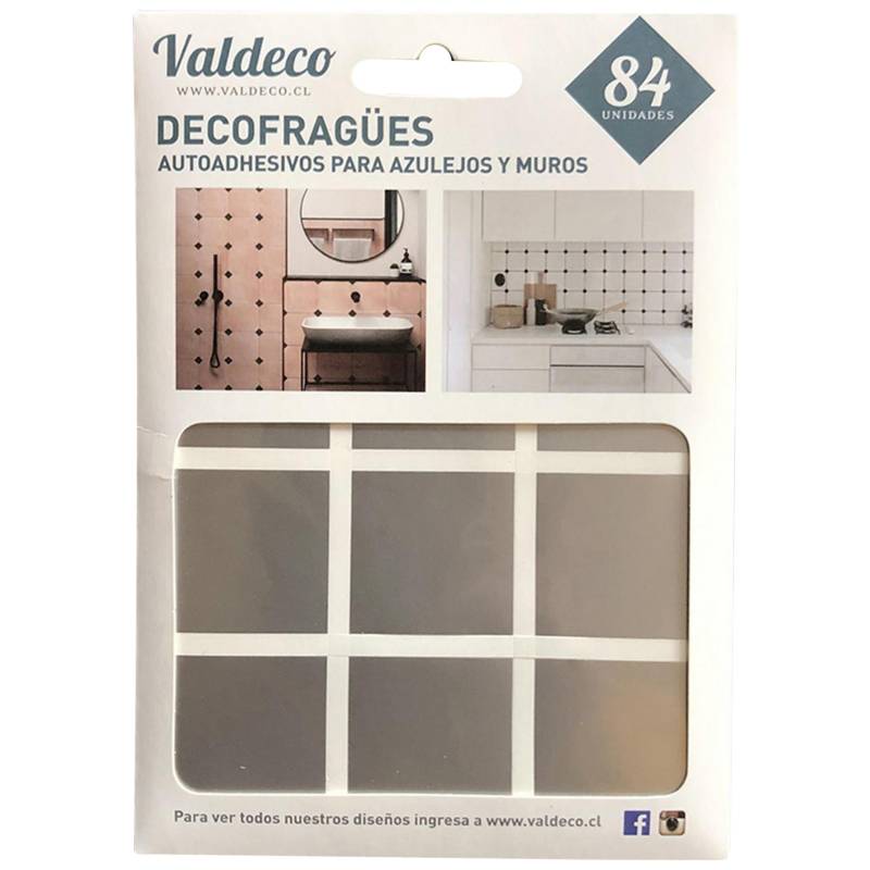 VALDECO - DECOFRAGÜES autoadhesivos azulejos Plateado