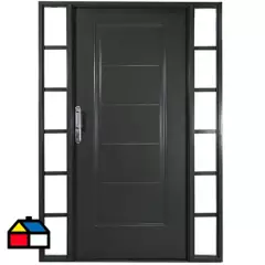 WINTEC - Kit puerta acero+2mampara gris 80x200 derecha