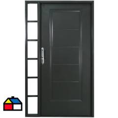 WINTEC - Kit puerta acero+mampara gris 80x200 derecha