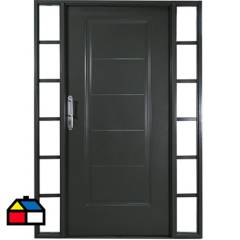 WINTEC - Kit puerta acero+2mampara gris 90x200 derecha