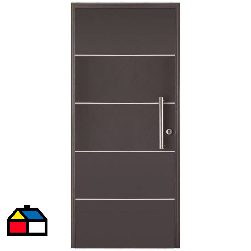 WINTEC - Kit puerta lista acero gris 75x200 izquierda