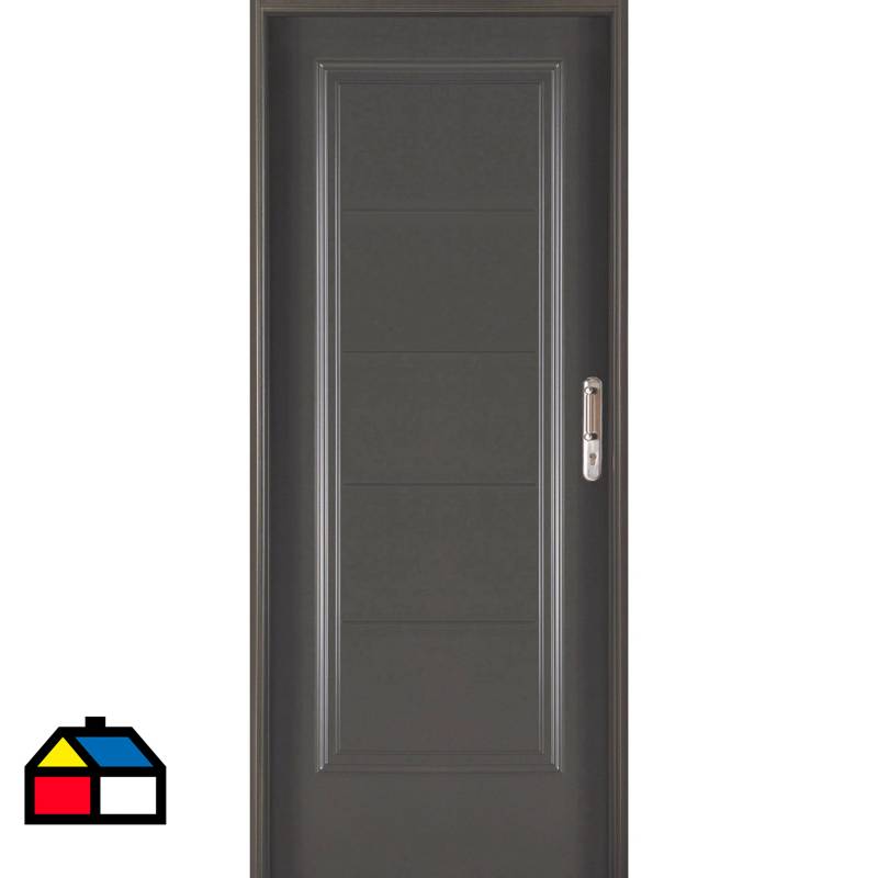 WINTEC - Kit puerta acero 5panel gris 80x200 izquierda