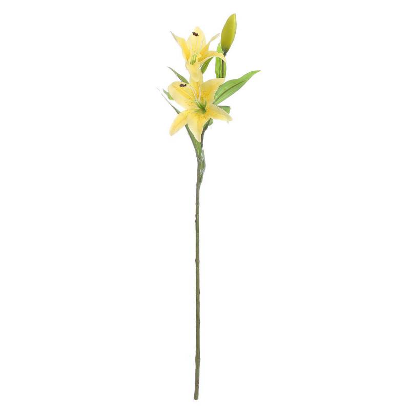 IMPORTADORA USA - Vara artificial lilium de seda color amarillo 77 cm
