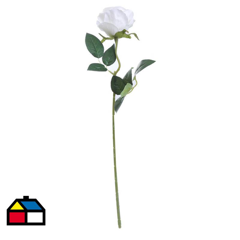 IMPORTADORA USA - Flor rosa artificial de seda color blanco 50 cm