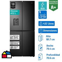 HISENSE - Refrigerador Multidoor No Frost 432 Litros Negro RQ-56WCD