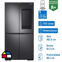 SAMSUNG - Refrigerador French Door No Frost 703 Litros Black RF71A9771SG/ZS