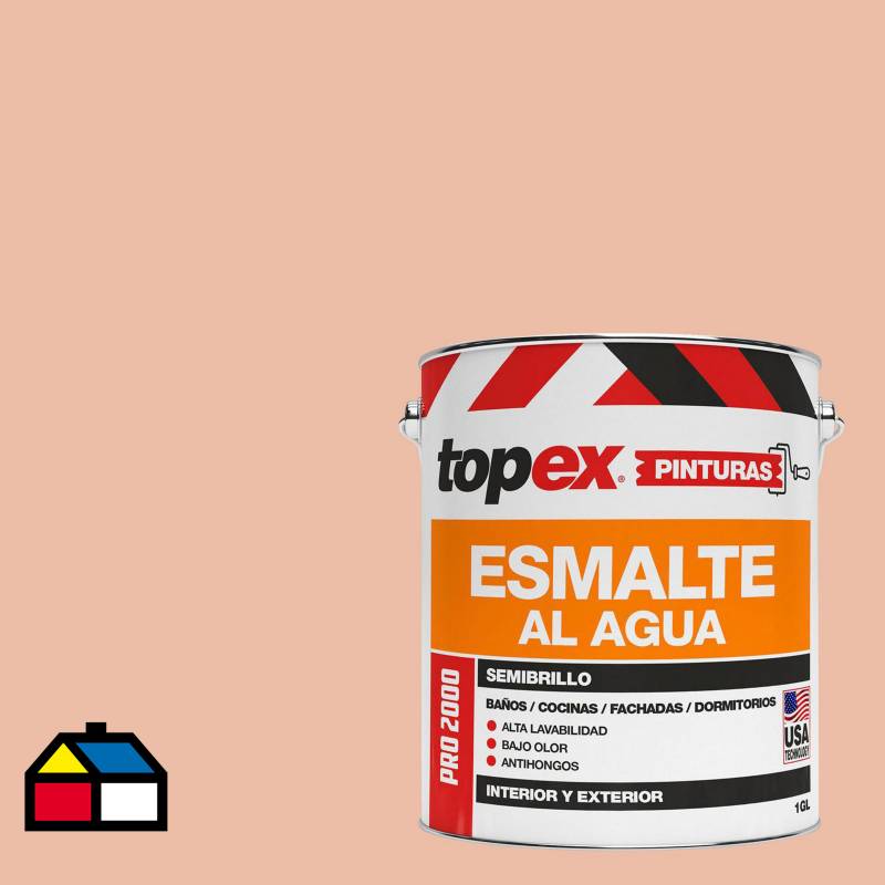 TOPEX - Esmalte al agua semibrillo lavable  damasco 1 Gl