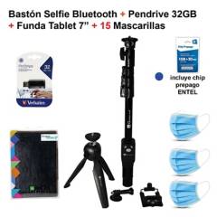 GREEN-E - Bastón selfie con trípode + Pendrive 32GB