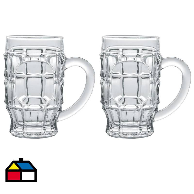 JUST HOME COLLECTION - Display 2 vasos cerveceros de vidrio 538 ml.