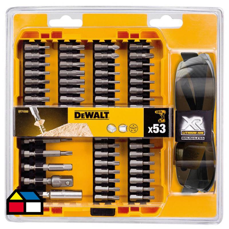 DEWALT - Set de puntas para desatornilladores 53 piezas.