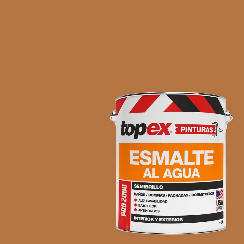 TOPEX - Esmalte al agua semibrillo lavable café 1 Gl