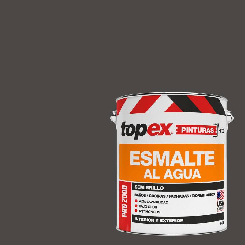 TOPEX - Esmalte al agua semibrillo lavable café 1 Gl