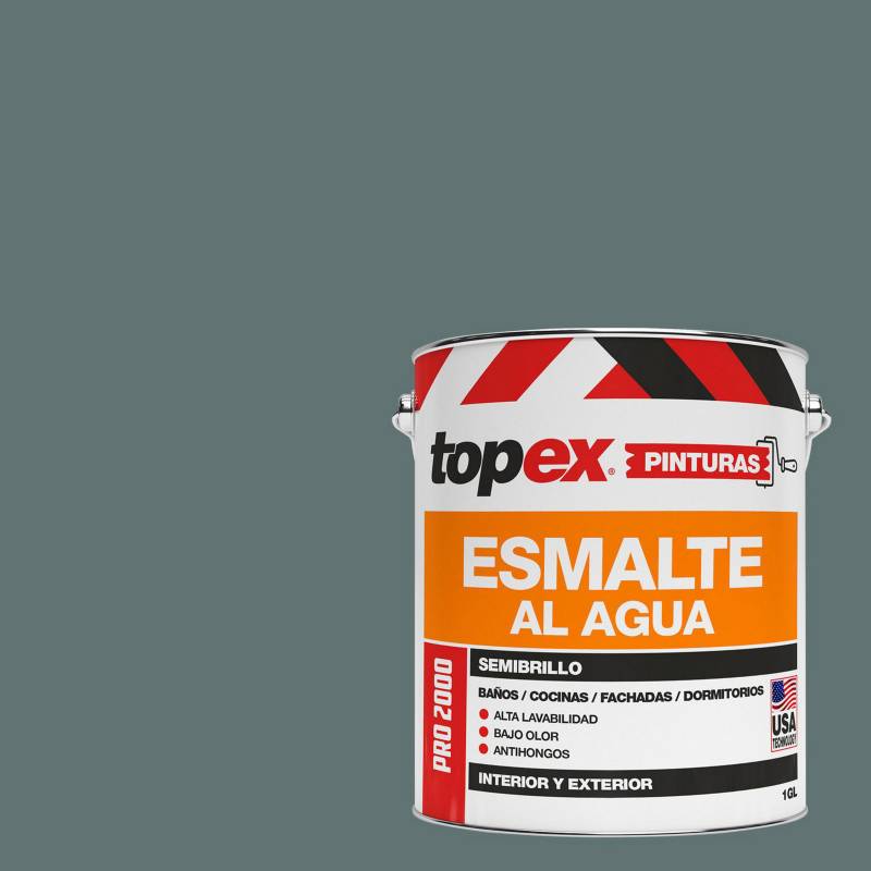 TOPEX - Esmalte al agua semibrillo lavable  gris 1 Gl