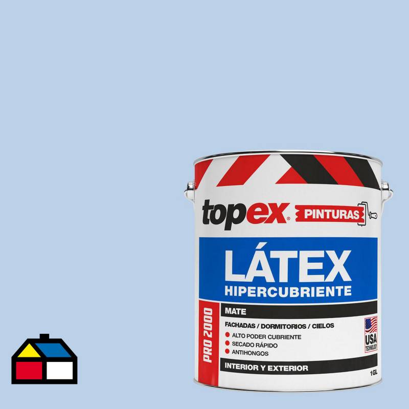 TOPEX - Látex extracubriente mate antihongos celeste 1 Gl