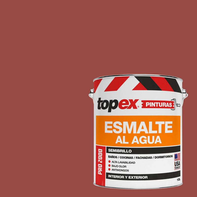 TOPEX - Esmalte al agua semibrillo lavable rojo 1 Gl
