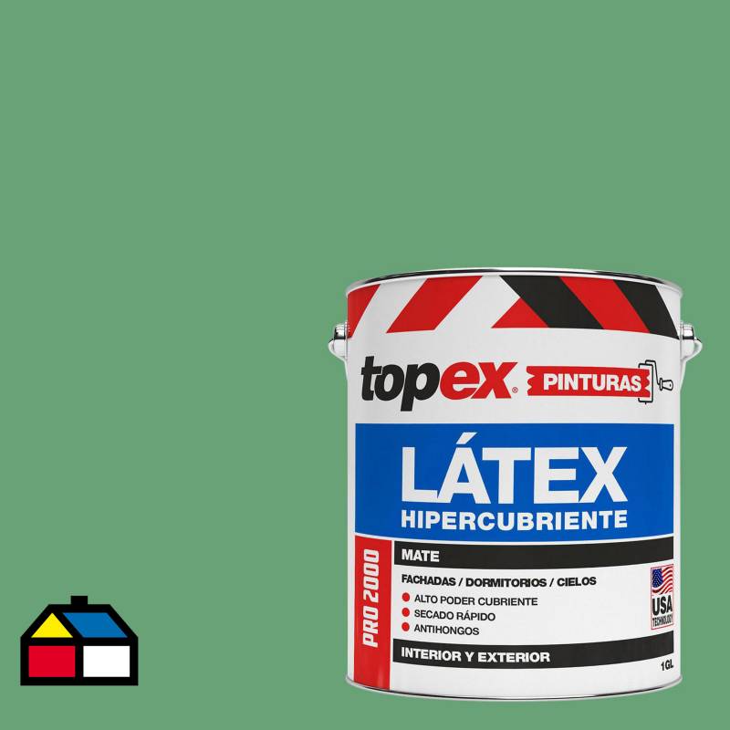 TOPEX - Látex extracubriente mate antihongos verde 1 Gl