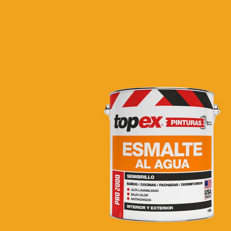 TOPEX - Esmalte al agua semibrillo lavable amarillo 1 Gl