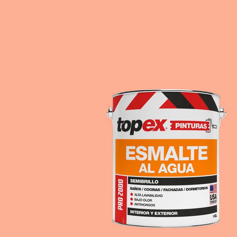 TOPEX - Esmalte al agua semibrillo lavable  damasco 1 Gl