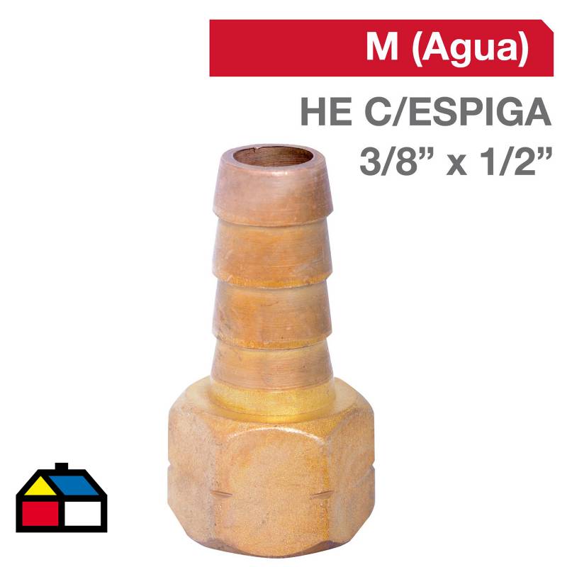 GRIFESA - Cachimba Bronce HILO IZQ C/ESPIGA 3/8" x 1/2"  1u